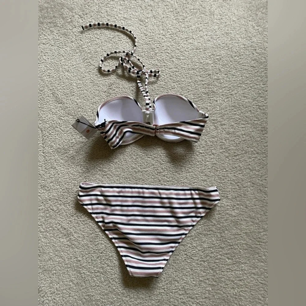Striped bikini top size 32c bottoms med - Picture 5 of 7